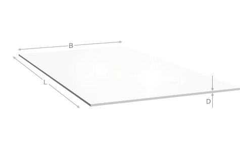 Aluminiumblech, einseitig pulverbeschichtet Farbe: RAL 9016 - wei mit Schutzfolie 5005A RAL9016