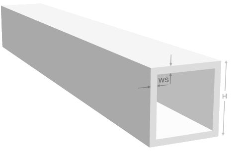 Aluminium Vierkantrohr weiss
