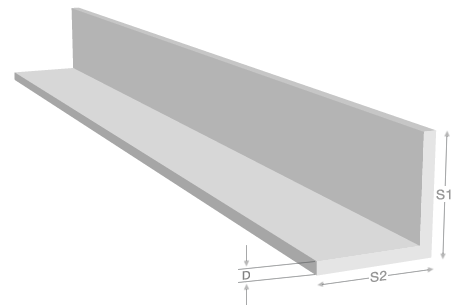 Fits Metall, Aluminium Winkel, AlMgSi0,5, 60x40x3 mm, Länge: 1.000 mm  +/- 5 mm