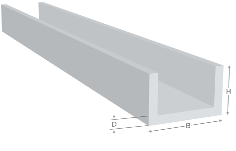 Aluminium U-Profile 6060 T66