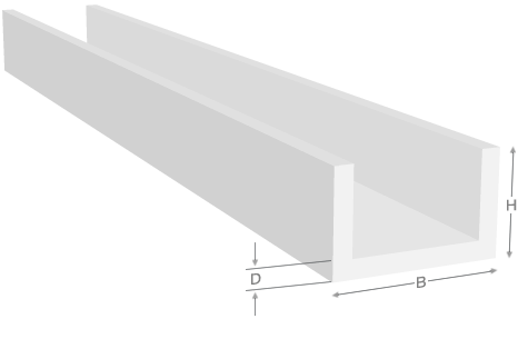 Alu U-Profil weiss