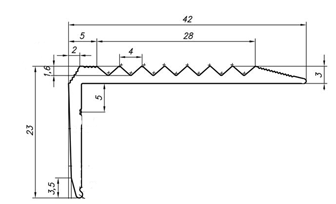 Aluminiumsonderprofil Aluminium gerieft