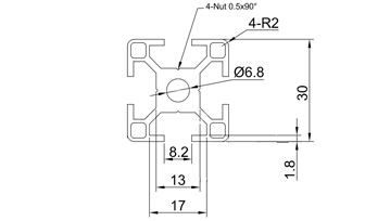 Konstruktionsprofile / Zubehör Aluminium E6/EV1