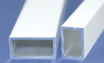 Aluminium Rechteckrohr pulverbeschichtet Farbe: RAL 9016 - weiß weiß RAL 9016