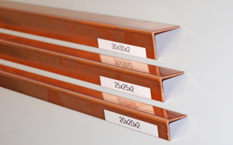 Kupferwinkel aus Blech gekantet CW008A halbhart