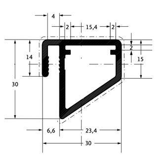 Aluminiumspezialprofil fr ALUCOBOND Aluminium gepresst