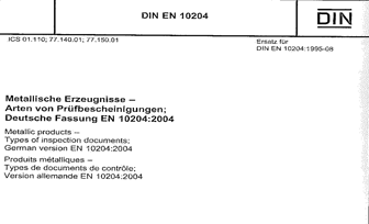 Abnahmeprüfzeugnis 3.1 nach nach EN 10204 in Kopie Zeugnisse Sonstige
