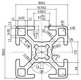 Konstruktionsprofile / Zubehr Aluminium E6/EV1