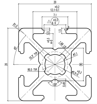 Konstruktionsprofile / Zubehr Aluminium E6/EV1
