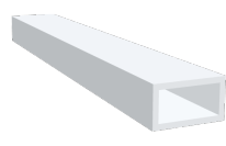 Grafik Flachkantrohr weiss Produktbild